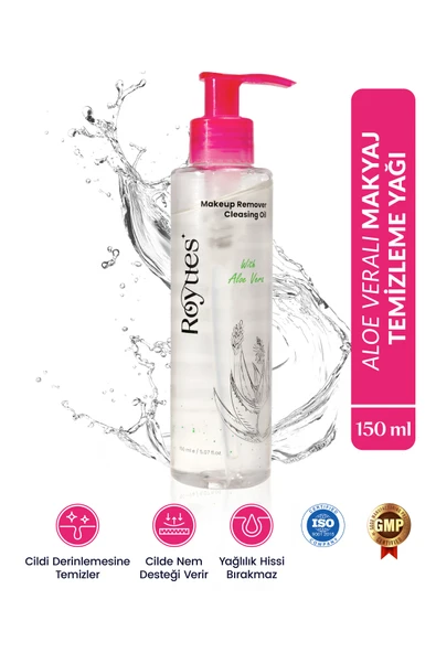 ROYUES Göz Yakmayan Makyaj Temizleme Yağı, Göz Ve Yüz Makyajı, Makeup Cleansing Oil 150 ml ürün görseli 1