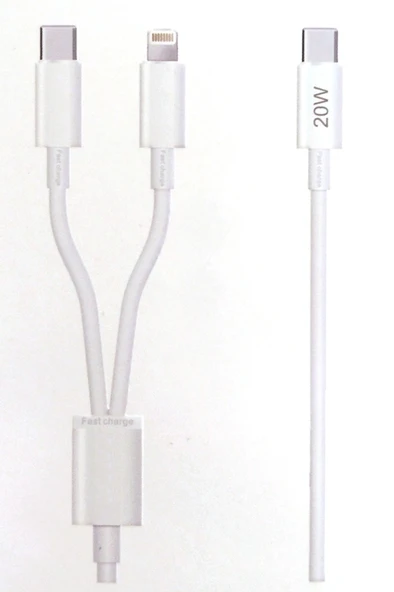 Yeni Nesil USB-C to Lightning USB-C Hızlı Şarj ve Data Kablosu 5.0A Hızlı Kablo 1 metre 20W ürün görseli 1