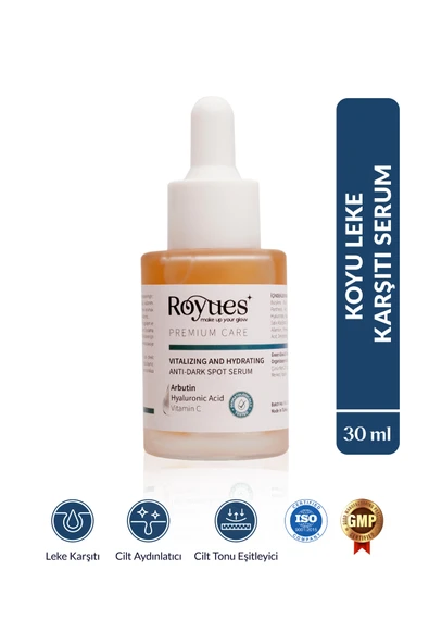 ROYUES Koyu Leke Karşıtı Arbutin Cilt Serumu, Cilt Tonu Eşitleyici (Arbutin + Hyalüronik Asit + Vitamin C) ürün görseli 1