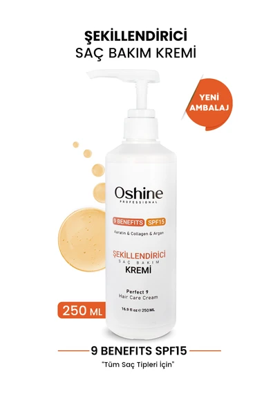 OSHİNE Bukle Belirginleştirici, Kıvırcık, Hacim Ve Şekillendirici Saç Kremi, Perfect 9 Hair Cream, 250ml ürün görseli 1