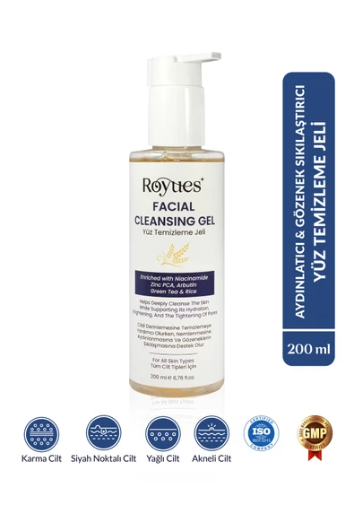 ROYUES Yüz Temizleme Jeli Canlandırıcı Nemlendirici Arındırıcı Etki Facial Cleasing Gel 200ml ürün görseli 1
