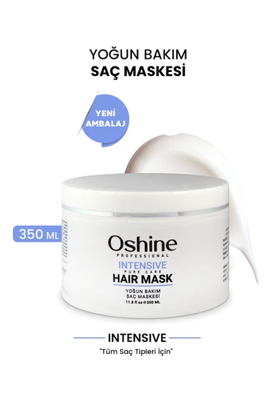 OSHİNE Yıpranmış Ve İşlem Görmüş Saçlara Özel Yoğun Bakım Saç Maskesi, Intensive Pure Care Mask, 350ml ürün görseli 1