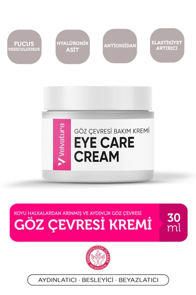 VELVATURA Göz Çevresi Bakım Kremi Aydınlatıcı, Nemlendirici, Morluk, Koyu Halka Ve Kırışıklık Karşıtı 30 ml ürün görseli 1