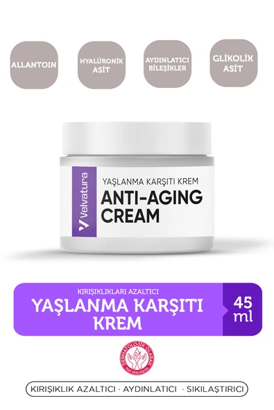 VELVATURA Yaşlanma Karşıtı Krem Kırışıklık Önlemeye Yardımcı Besleyici Onarıcı Anti-aging Krem 45 ml ürün görseli 1