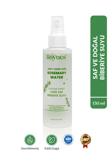 ROYUES Biberiye Suyu Dökülme Karşıtı Ve Saç Uzatma Etkili Saç Toniği 150 ml Pure Rosemary Water ürün görseli 1