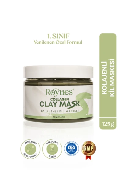 ROYUES Kolajen Kil Maskesi - Leke  Ve Siyah Nokta Giderici Yüz Maskesi - Collagen Clay Mask - 125 Gr ürün görseli 1