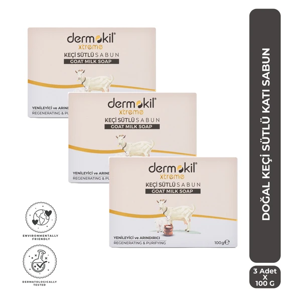 Dermokil Doğal Keçi Sütlü Katı Sabun 100 g x 3 Adet ürün görseli 1