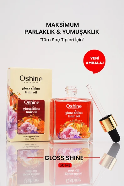 OSHİNE Argan, Keratin, Kolajen Kompleksi, Nem, Parlaklık Veren Onarıcı, Besleyici Saç Bakım Yağı, 50ml ürün görseli 1