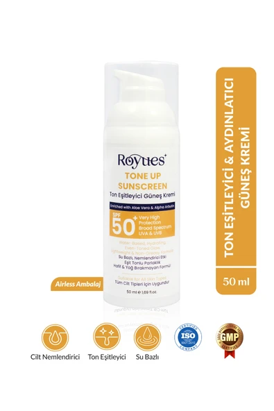 ROYUES Ton Eşitleyici Güneş Kremi Spf50 Cilt Bariyeri Onarıcı,yenileyici ,nemlendirici, 50ml ürün görseli 1