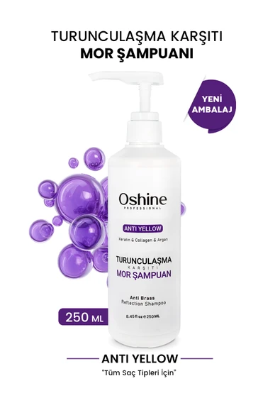 OSHİNE Turunculaşma Karşıtı Mor Şampuan Boyalı Saçlar Için Anti Yellow Shampoo, 250ml ürün görseli 1