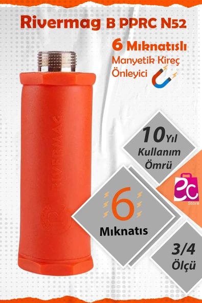 Rivermag Güçlendirilmiş 6 Mıknatıslı N52 Manyetik Kireç Kırıcı Önleyici 3/4 Beyaz Eşya Banyo Tesisatı ürün görseli 1