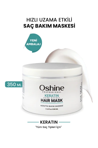OSHİNE Onarıcı Besleyici Keratin Bakım Saç Maskesi Sülfatsız, Keratin Care Effect Mask, 350ml ürün görseli 1