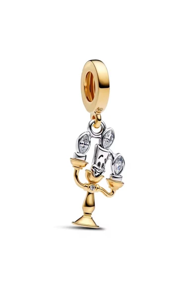 POSEİDONS JEWELLERY S925 Ayar Gold Renk Disney Güzel ve Çirkin Lumiere Sallantılı Charm ürün görseli 1
