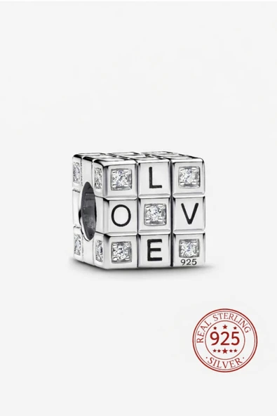 POSEİDONS JEWELLERY S925 Hareketli Zeka Küpü Charm ürün görseli 1