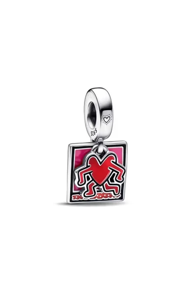 POSEİDONS JEWELLERY Keith Haring™ X Walking Heart Sallantılı Charm s925 Ayar ürün görseli 1
