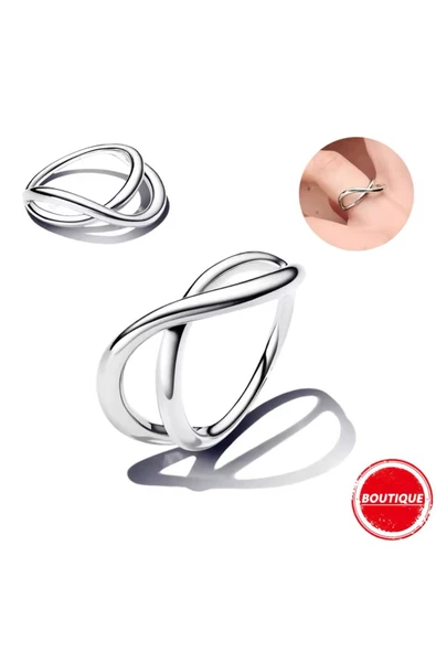 POSEİDONS JEWELLERY Şekilli Sonsuzluk Gümüş Yüzüğü ürün görseli 1