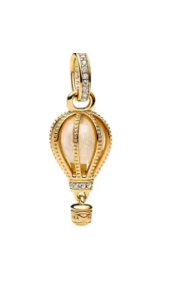 POSEİDONS JEWELLERY Gold Renk Işıltılı Şeffaf Sıcak Hava Balonu Sallantılı Charm ürün görseli 1