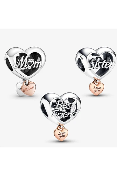 POSEİDONS JEWELLERY En İyi Kız Arkadaşlar Cazibesi Charm Üçlüsü ürün görseli 1