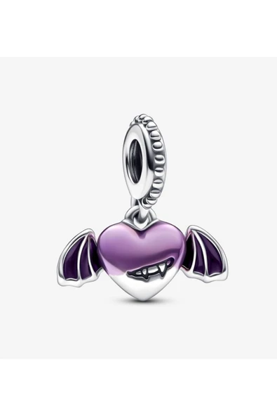 POSEİDONS JEWELLERY Vampir Kanatlı Kalp Sallantılı Charm ürün görseli 1