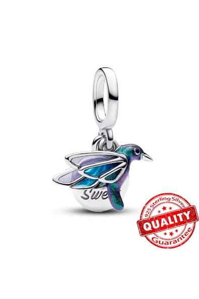 Lovecharm Gümüş Sinek Kuşu Sallantılı Charm ürün görseli 1