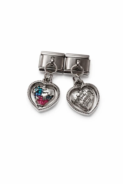Lovecharm İtalyan Charm Dünya Kalp Figürlü Sallantılı Modüler Bileklik Charmı ürün görseli 1