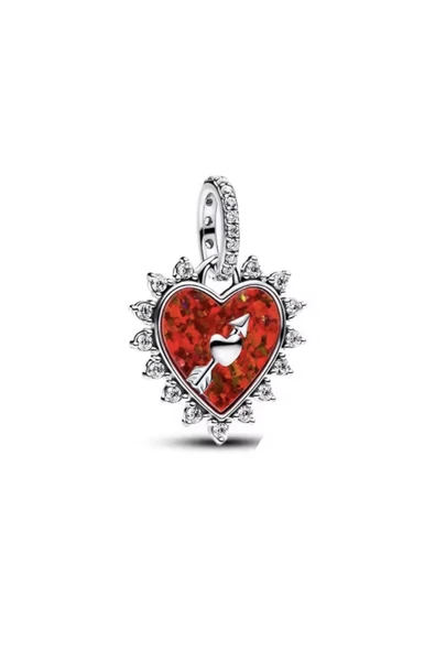 POSEİDONS JEWELLERY Dönen Ok Kalp Sallantılı Charm s925 ürün görseli 1