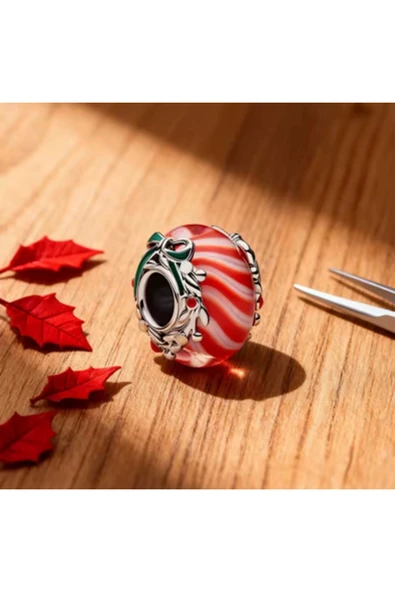 POSEİDONS JEWELLERY S925 Şeker Murano Camı Charm ürün görseli 1