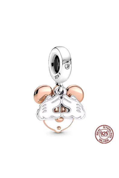 Lovecharm GÜMÜŞ MİCKEY MOUSE ÇİFT EL SALLANTILI CHARM ürün görseli 1