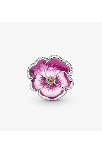 POSEİDONS JEWELLERY Pembe Menekşe Charm - Resim 4