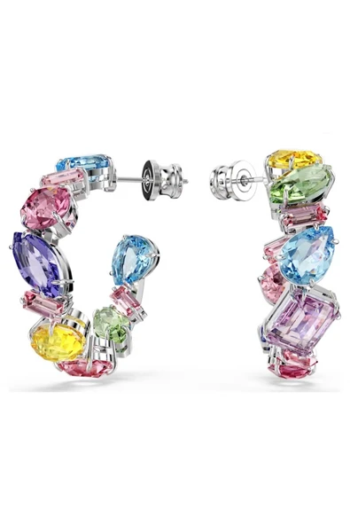 POSEİDONS JEWELLERY Zirkon Taşlı Renkli Gema Halka Küpe ürün görseli 1