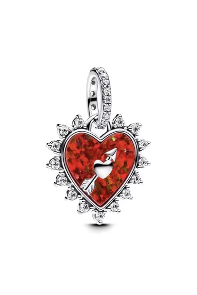 Lovecharm Gümüş Dönen Ok Kalp Sallantılı Charm ürün görseli 1