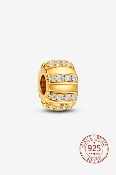 Lovecharm Gold Renk Taşlar ve Mine Klips Charm ürün görseli 1