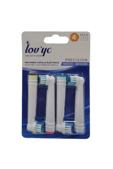Lovyc Precision Orta 4Lu Elektrikli Dis Fircasi Yedek Baslik ürün görseli 1