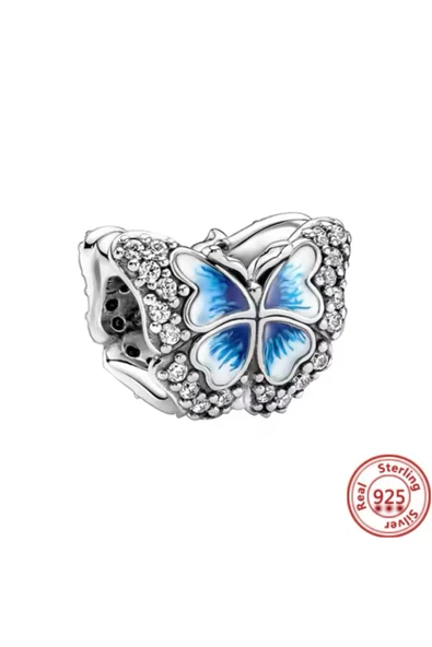 Lovecharm Gümüş Mavi Kelebek Charm ürün görseli 1