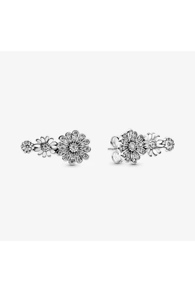 Lovecharm Işıltılı Papatya Çiçeği Üçlü Küpe ürün görseli 1