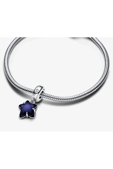 POSEİDONS JEWELLERY Galaksi Yıldız Murano Sallantılı Charm s925 Gümüş ürün görseli 1