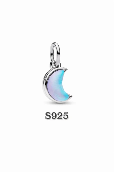 POSEİDONS JEWELLERY Mavi Yeni Ay Çift Sallantılı Charm ürün görseli 1