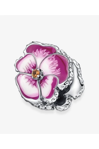 POSEİDONS JEWELLERY Pembe Menekşe Charm ürün görseli 1