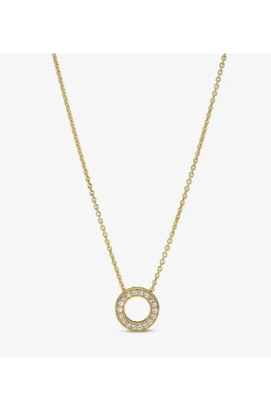 POSEİDONS JEWELLERY P.tarz Logolu Pavé Dizim Halka Kolye ürün görseli 1