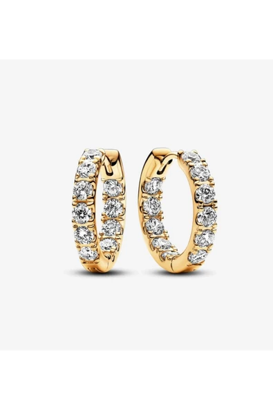 POSEİDONS JEWELLERY Işıltılı Tamtur Halka Gold Küpe ürün görseli 1