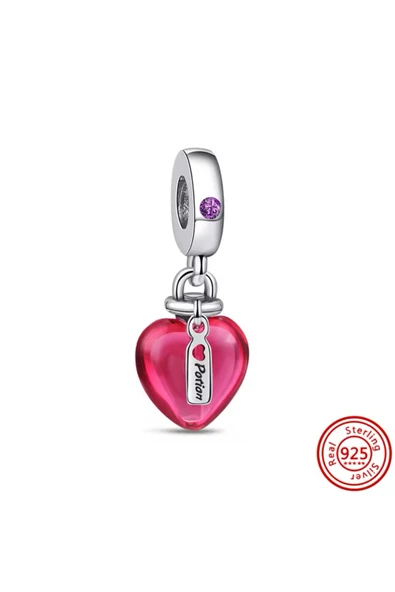 Lovecharm Gümüş Aşk İksiri Murano Kalp Charm ürün görseli 1