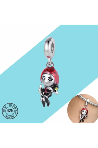 Lovecharm Gümüş Black Widow Charm - Resim 3