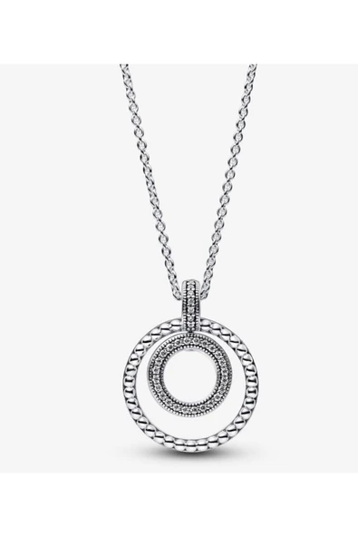 POSEİDONS JEWELLERY 925 Ayar Gümüş Signature Pavé Ve Boncuklu Şık Kolye ürün görseli 1