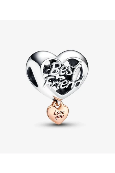 POSEİDONS JEWELLERY Seni Seviyorum En İyi Arkadaşım Kalp Charm ürün görseli 1