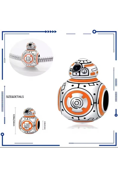 Lovecharm Star Wars BB-8 Droid Charm 925 Ayar Gümüş - Resim 3