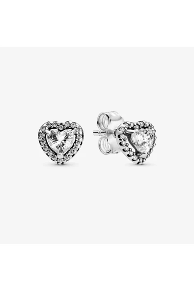 Lovecharm Yükseltilmiş Kalpli Çivi Küpe ürün görseli 1