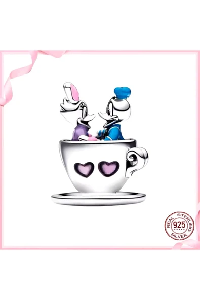 Lovecharm Disney Parks Donald Daisy Duck Çay Fincanı Charm ürün görseli 1
