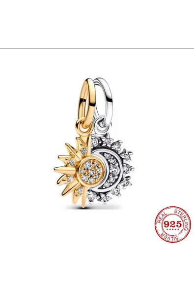 Lovecharm Gümüş Güneş ve Ay Ayrılabilir Charm ürün görseli 1