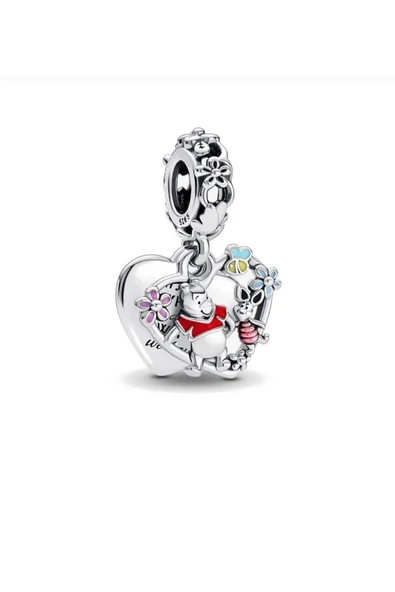 POSEİDONS JEWELLERY Poseidons Jewellery Disney Winnie The Pooh & Piglet Çift Sallantılı Charm S925 ürün görseli 1