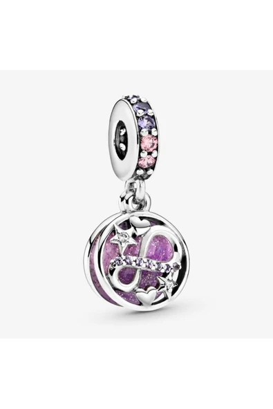 POSEİDONS JEWELLERY Işıltılı Sonsuzluk Kalpleri ve Yıldızları Sallantılı Charm ürün görseli 1